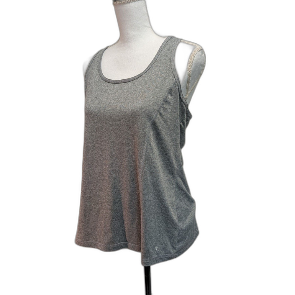 Danskin Now Semi-Fitted Gray Racerback Tank Women's L